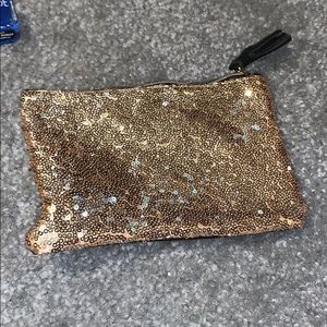 Gold sequin make up bag